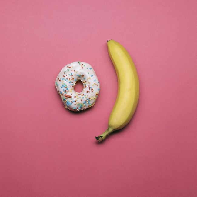 donut and banana